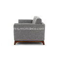 Ceni Volcanic Sofa Fabric Grey dengan Kaki Kayu